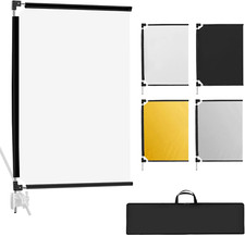 36X27 Light Reflector Flag, 4-In-1 Portable Collapsible Diffuser for Photo Video