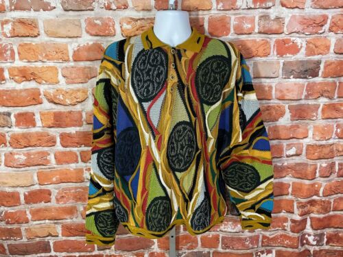 vintage authentic COOGI sweater w polo collar - sz XL - cosby 90s notorious chun