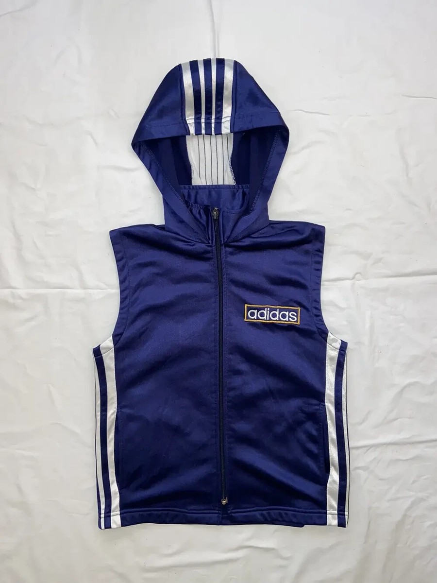 VINTAGE 90`S ADIDAS ADIBREAK VEST HOODIE BIG LOGO Y2K