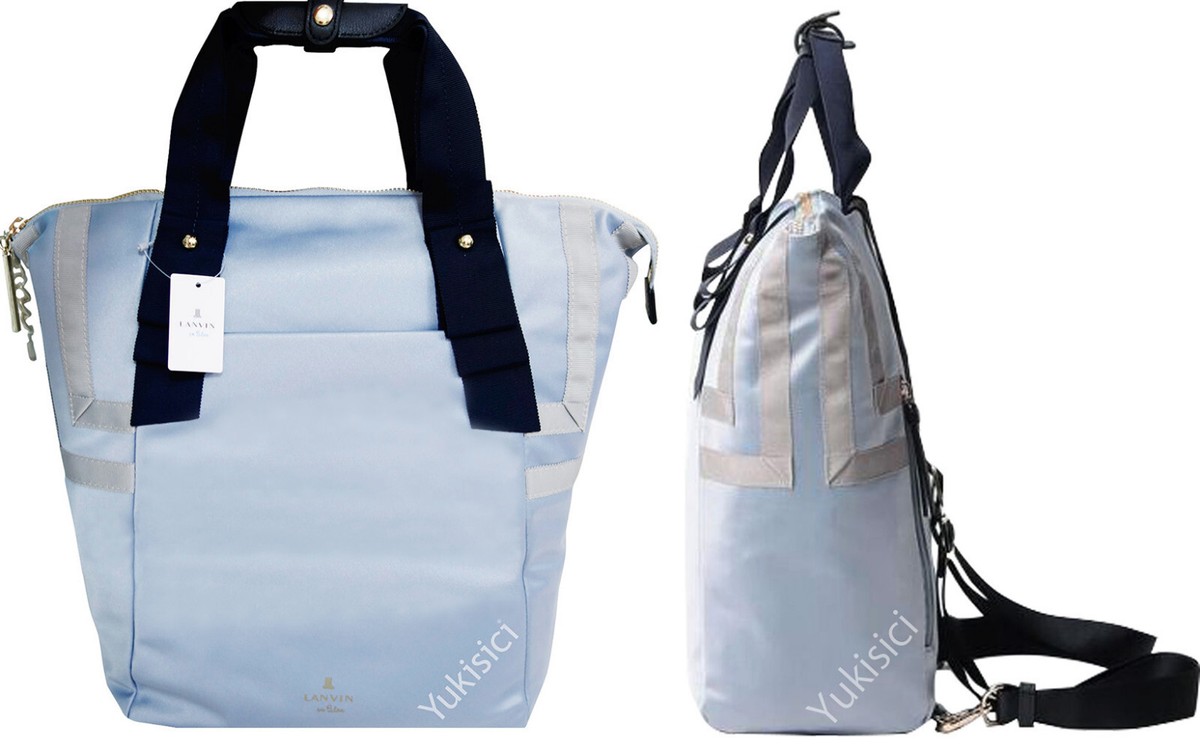 LANVIN en Bleu Japan Ltd Two Way Backpack Bag Light Grey LANVIN en Bleu Japan Ltd Two Way Backpack Bag Light Grey