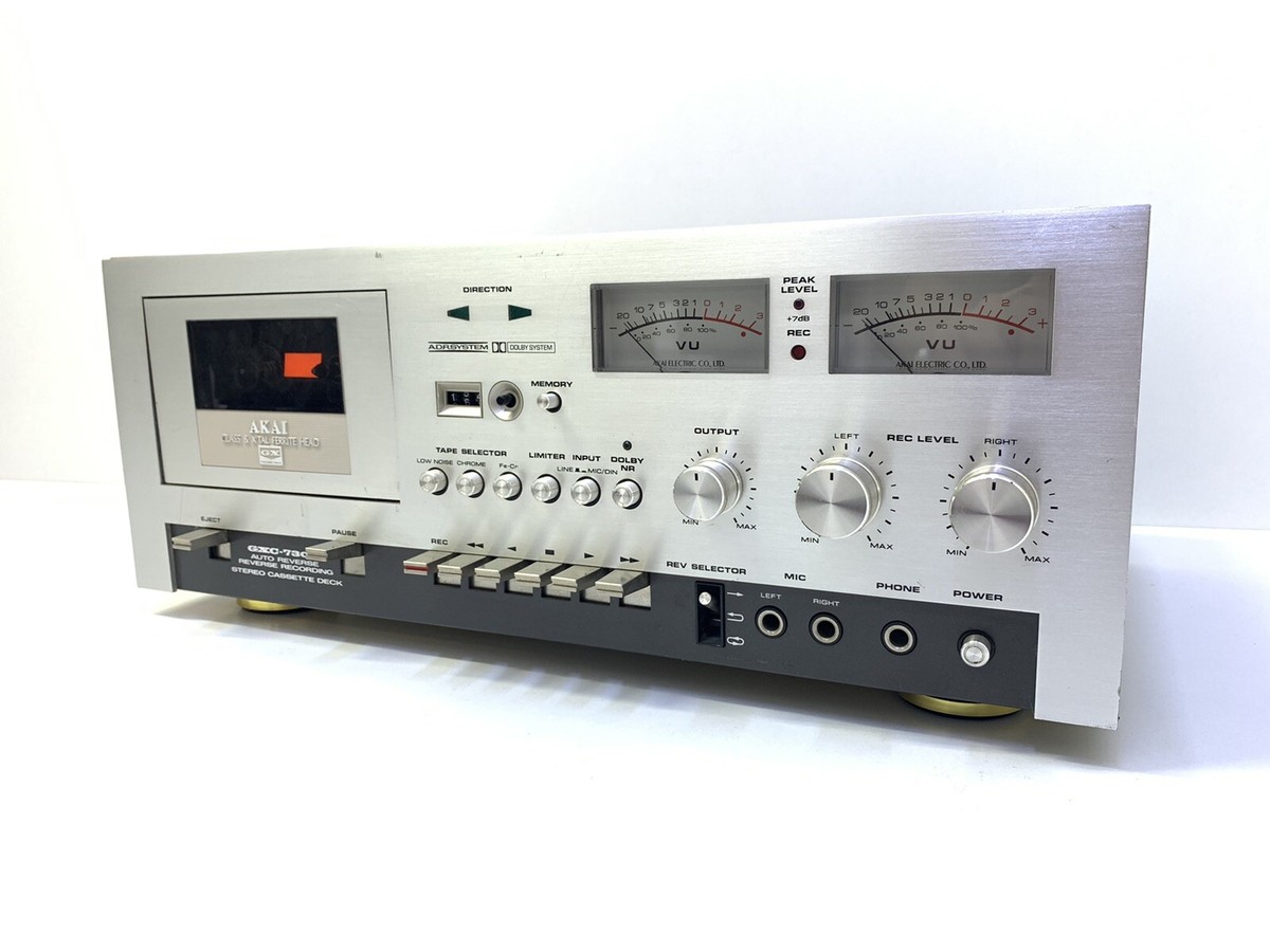 AKAI GXC-730D カセットデッキ 現状 AKAI GXC-730D Tape Deck Vintage 1976 Auto Reverse 3 Head