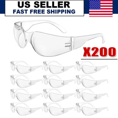 #ad Protective Safety Glasses Clear Lens lot Eyewear Anti Scratch Work UV US wholesa $4.56
