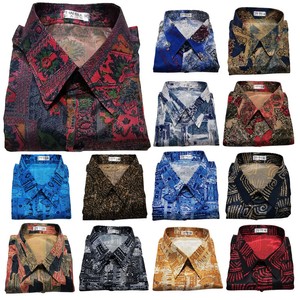 Mens Thai Silk Shirts Paisley Patterned 