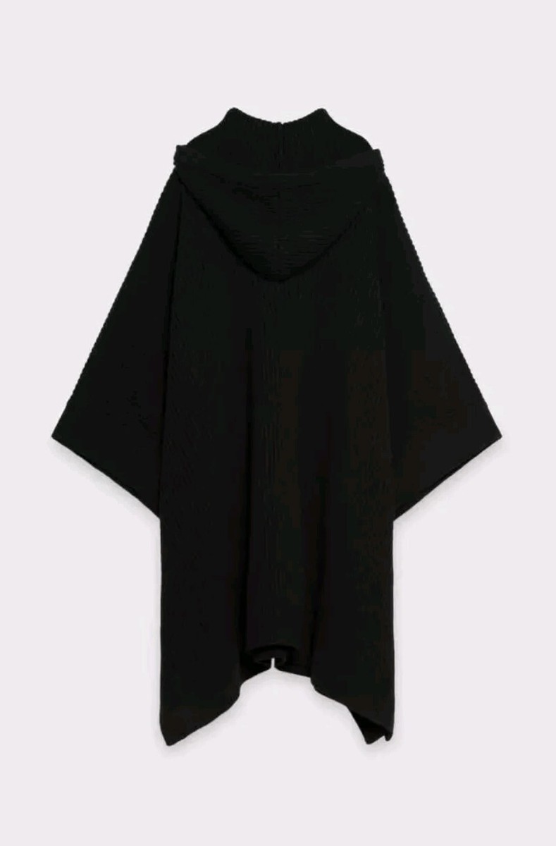 ZARA STEVEN MEISEL 100％ウールポンチョコート ZARA WOMAN NEW STEVEN MEISEL 100% WOOL OVERSIZED BLACK HOOD