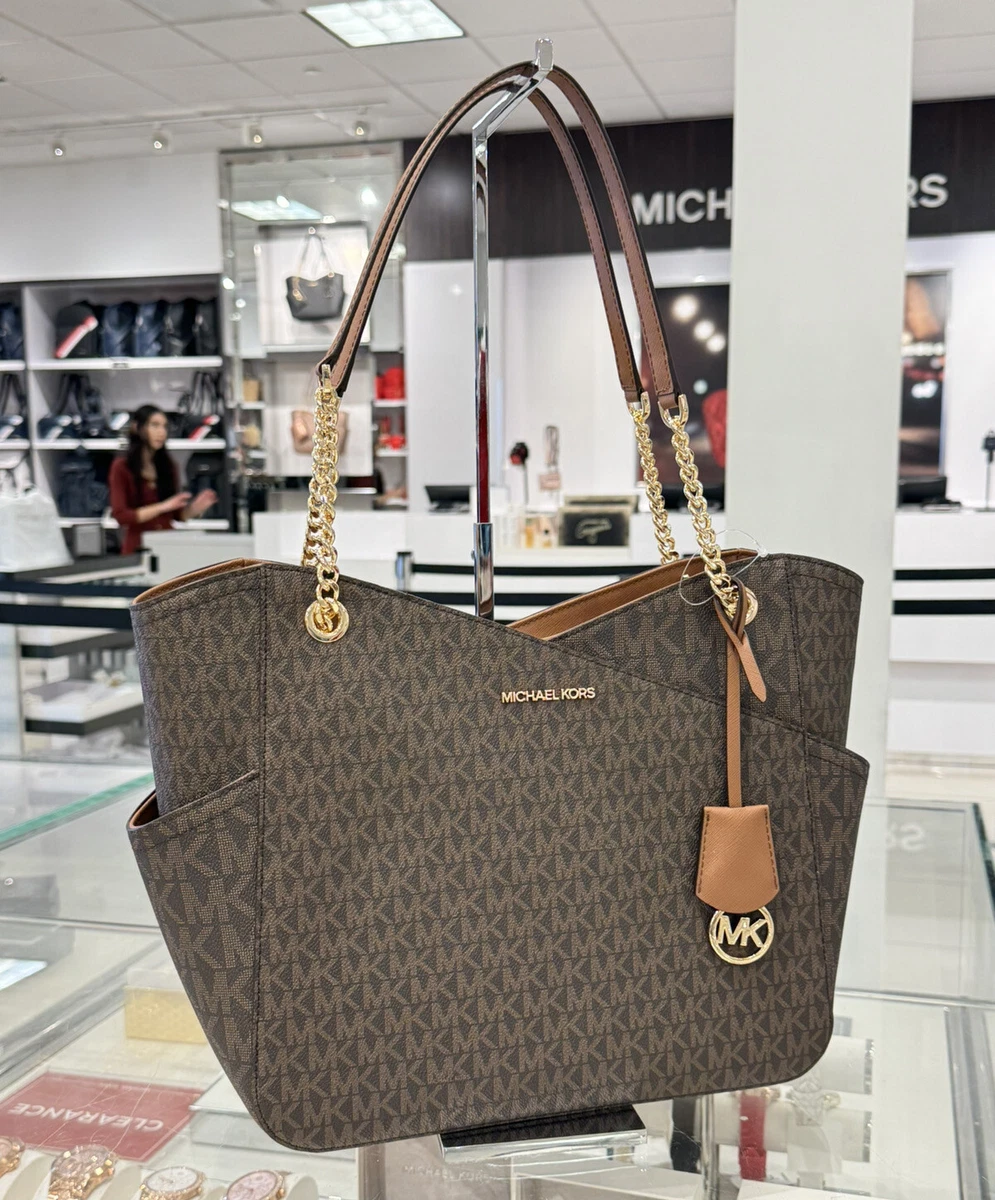 mk jet set tote brown