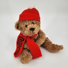 Vintage Brown With 51 Scarf And Hat Teddy Bear Puppet