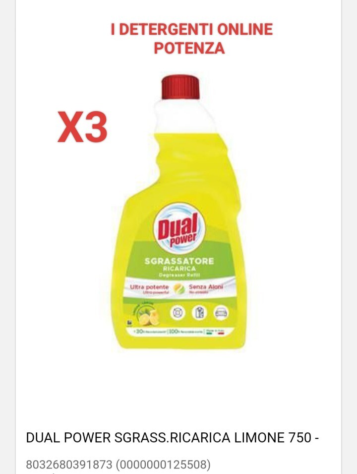 Dual Power Sgrassatore Limone Ricarica 750ml PEZZI 3