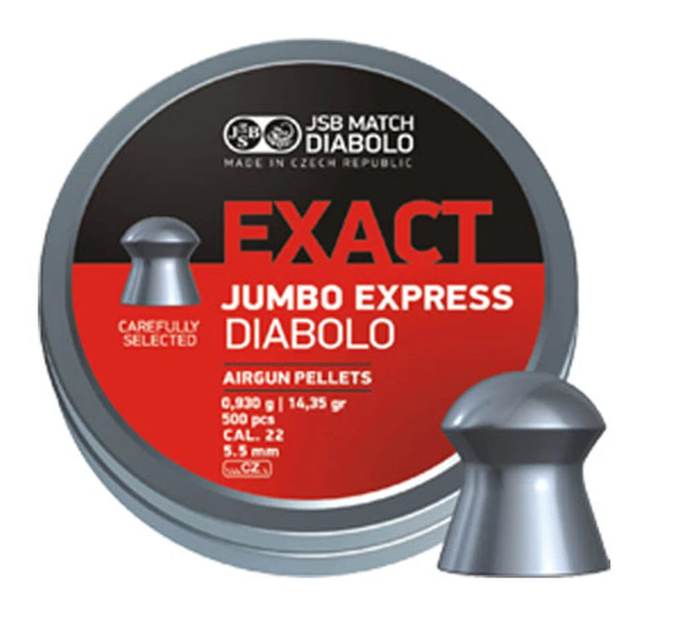 JSB Diabolo Exact Jumbo 22 Cal 14.35 Grains Domed 500 Count