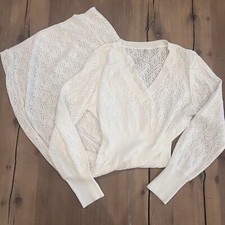 White V Neck Knit Bodycon Cinched Waist Beach Cover Up Dress Size Small