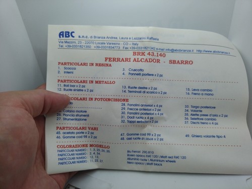 ABC Brianza 1/43 Kit BRK 43.140 Ferrari Alcador Sbarro 1993. Very Rare! - Picture 10 of 13