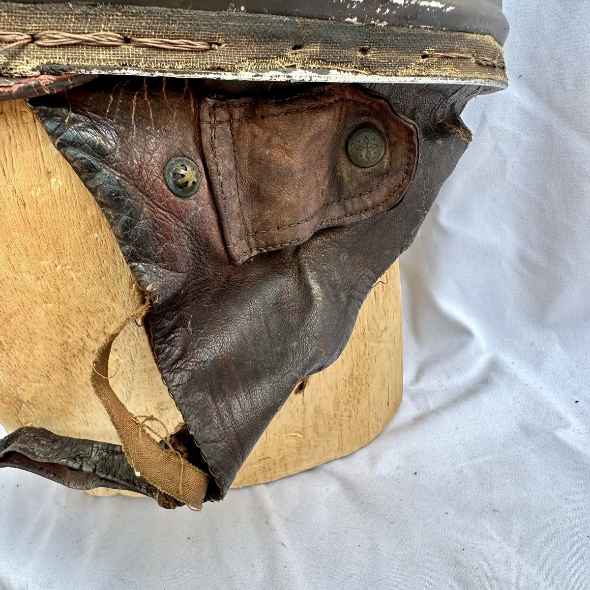 Antique French Motorcycle Helmet 1910-1920 Metal & Leather | eBay