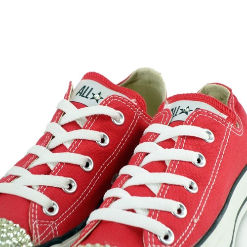 Converse Women's All Star Ox Red Plimsolls - Picture 4 of 6