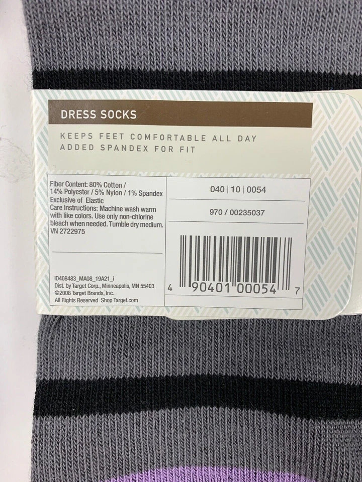 Calcetines de vestir largos de algodón Merona para hombre talla 6-12 (4 pares) DE COLECCIÓN NUEVOS Foto 3 de 3