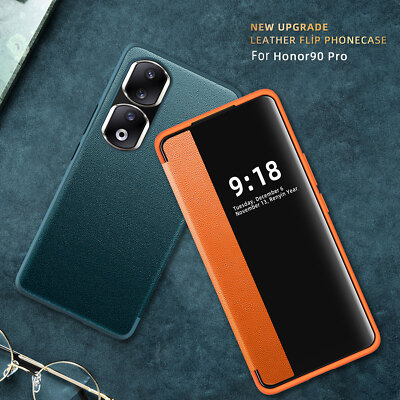 Luxury Flip Leather Smart View Wallet Slim Protector Case Cover For Honor 90 Pro