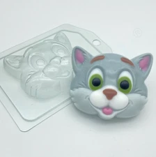 KITTY FACE MOLD, Cat Soap Mold, Kitten Bath Bomb Mold, Chocolate, Fondant Mold