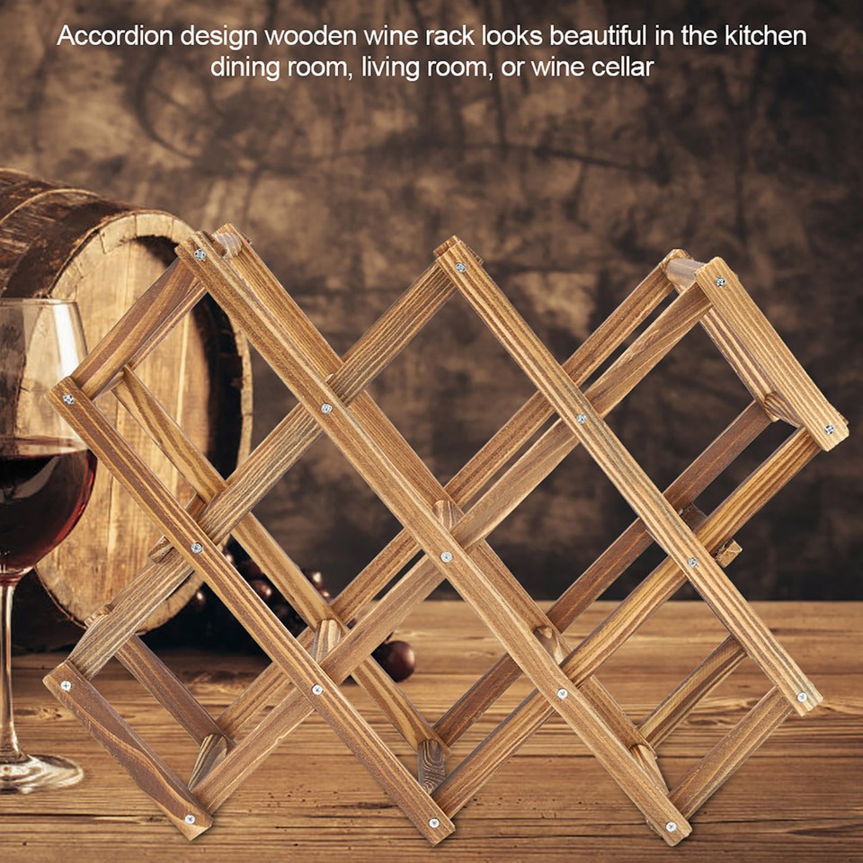 Foldable Wooden Wine Rack Organizer Wood Wine Storage Racks Countertop