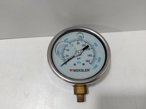 Weksler BY45YPG4LW Pressure Gauge 0-160 PSI 1/4" NPT - Picture 3 of 6