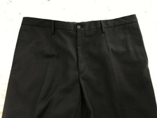 Men's Dolce & Gabbana Black Flat Front Cuffed Wool Pants W37 L32 Excellent ITALY