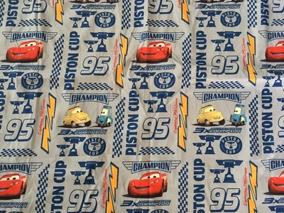 Disney Pixar Cars Lightning Mcqueen Bed Sheet Twin Size Flat Sheet 66 X 96 Ebay