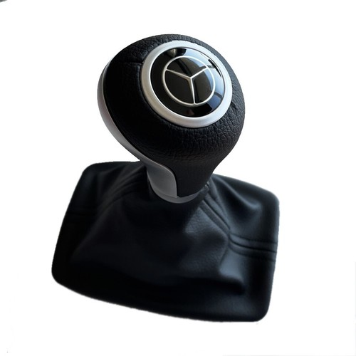 Leder Schaltknauf Schalthebel für Mercedes W203 W204 W212 Emblem Badge Automatik