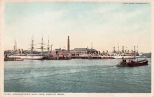 Boston MA Charlestown Navy Yard Naval Military Base SS Constitution Postcard B58