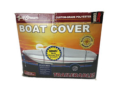 Gulfstream Boat Cover, Silver Polyester, Model A Fits 14-16  V Hull, Bass Boats