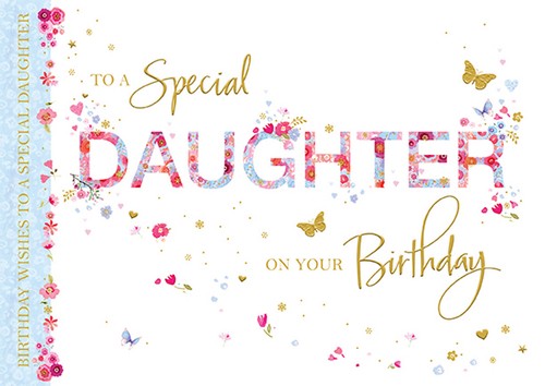 Tarjeta de cumpleaños de la hija - 8.5 x 6 pulgadas - Palabras y deseos - Imagen 3 de 4