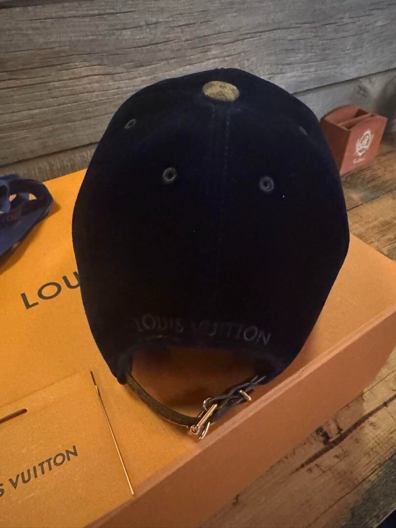 Louis Vuitton Navy Cap with Gold Buckle Accent Louis Vuitton | Accessories | Louis Vuitton Leather Baseball  main image 3