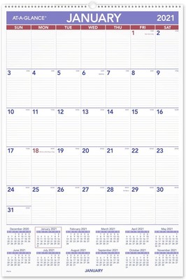 2021 Wall Calendar By At A Glance 20 X 30 Extra Large Monthly Wirebound Ebay