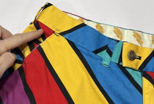Mens LoudMouth Golf Shorts Bermuda Captain Thunderbolt Rainbow Cotton Sz 33 - Picture 3 of 6