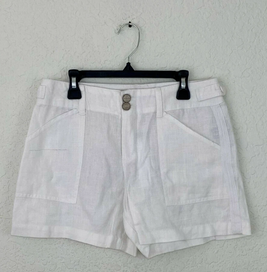 Sanctuary Womens Linen Shorts White Size 25