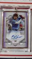 Bryce Harper 2022 Topps Definitive Gold Framed Purple Auto Autograph 04/10 RAW