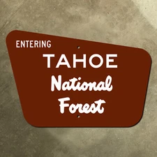 USFS entering Tahoe National Forest boundary highway sign California 15x10