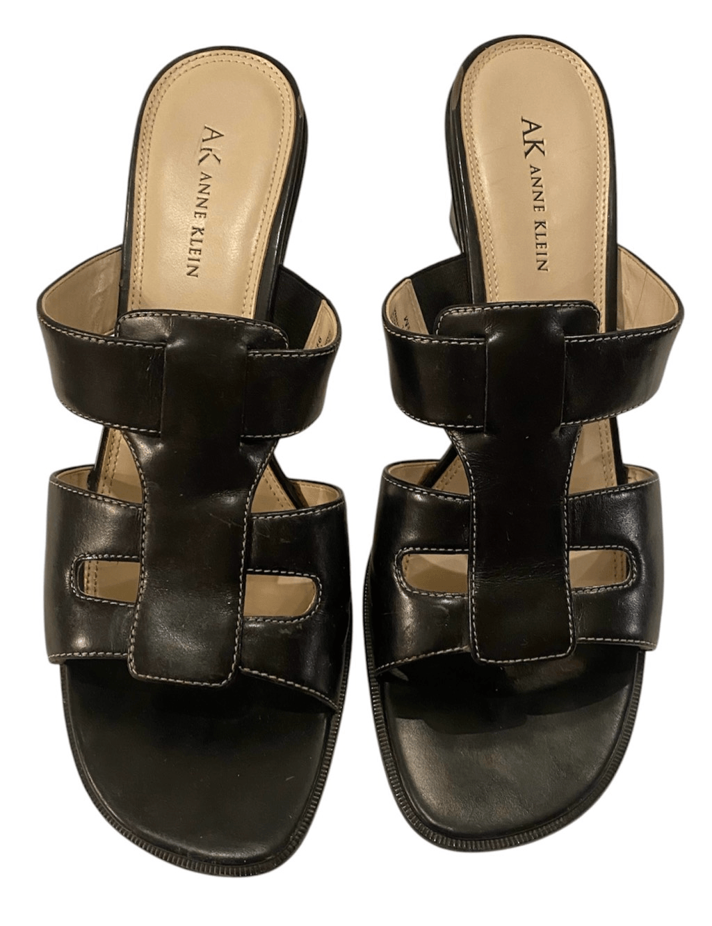 APL Anne Klein sandali donna neri slip in tacco a gattino tg. Festa della mamma primavera 9 5