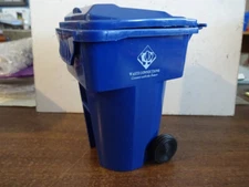 WASTE CONNECTIONS REHRIG DESKTOP BLUE GARBAGE TRUCK MINI BIN CAN & FREE SHIPPING
