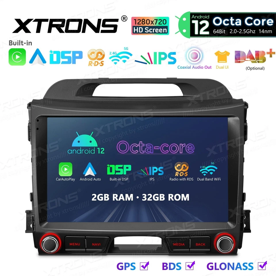 AUTORADIO ANDROID 12 STEREO AUTO KIA SPORTAGE SERIE3 2010-2015 NAVI GPS WIFI USB - Immagine 3 di 4