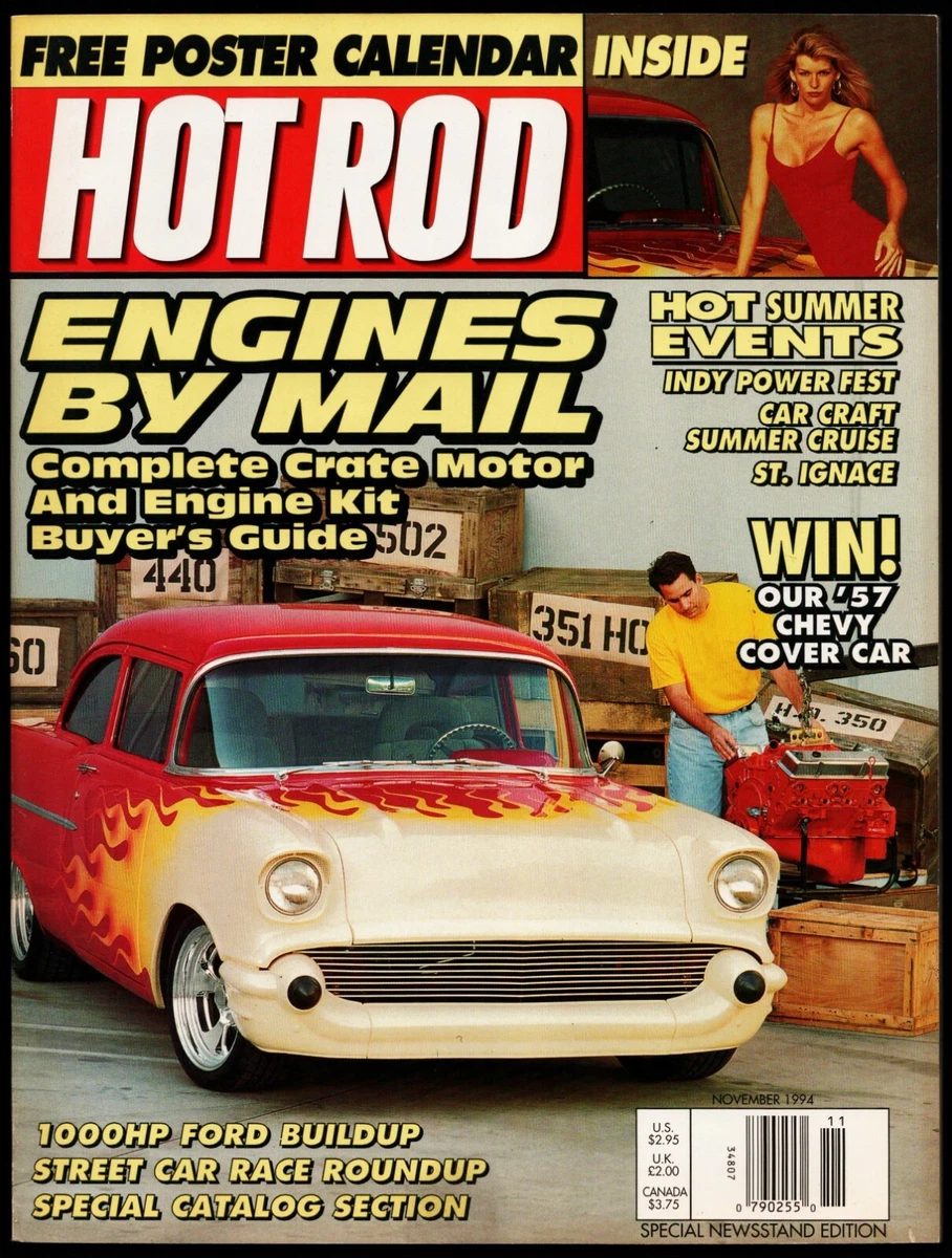 NOVEMBER 1994 HOT ROD MAGAZINE, COVER B, POSTER CALENDAR, '57 CHEVY | eBay