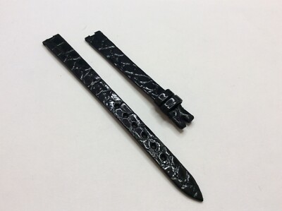 NEW Authentic Chopard Ladies Black Alligator 2 piece Strap 9mm