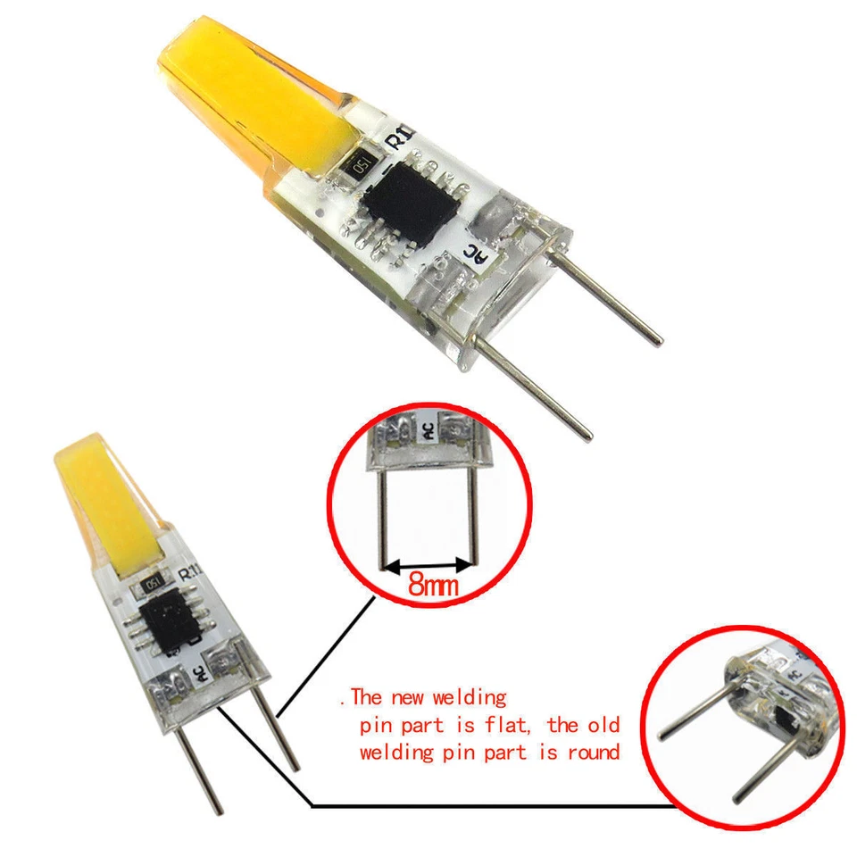 10pcs G8 Mini Flat Bulb 2W COB 1505 LED Puck Light Cabinet 110V White 6500K #H - Image 4 of 4