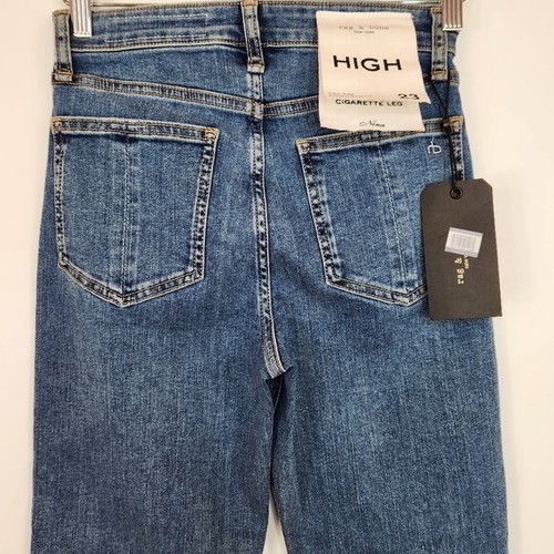 Rag & Bone Nina High Rise Ankle Cigarette Jean Raw Hem Cropped Slim Leg 23 NWT - Picture 10 of 16