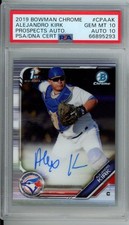 Alejandro Kirk 2019 1st Bowman Chrome 1st Auto PSA DNA 10 10 GEM MT #CPA-AK