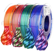 Smooth & Reliable 3D Printing with Silk Dual Color PLA - 1.75mm Filament Bundle