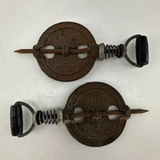 4 inch Cast Iron Stove Damper Flue - THE ADAMS Co. DUBUQUE IOWA DIAMOND Lot Of 2