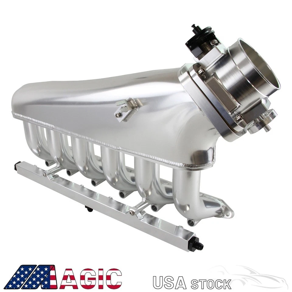 Billet Intake Manifold w/ Fuel Rail kit+Throttle Body BMW E36 E46 325i 328i 323i - Image 2 of 4