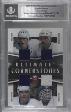 2003-04 ITG Ultimate Memorabilia 4th Edition 15/20 Mike Bossy Bryan Trottier 0a4