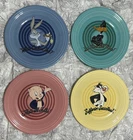 4 Fiesta Looney Tunes Dinner Plates 10.5” Sylvester Bugs Bunny Daffy Porky NICE