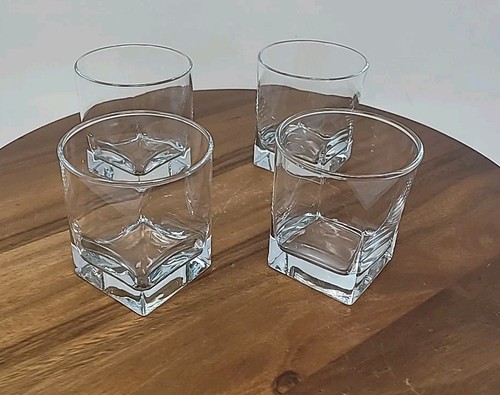 Vier elegante Pasabahce altmodische quadratische Cocktailgläser ein Hauch von Blau - Bild 7 von 13