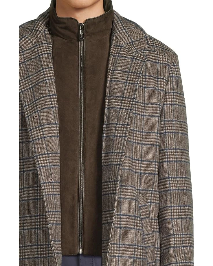 Abrigo de coche Johnston & Murphy Upton marrón a cuadros (X-grande) para hombre Foto 4 de 4