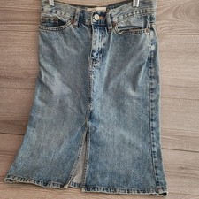 Vintage Gap Slit Denim Darted Jean Skirt Size 1 Y2K