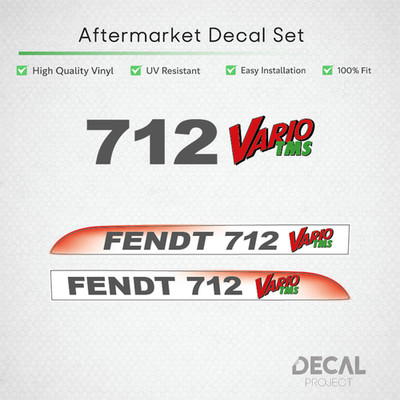 Fendt 712 Vario TMS Decal Set - Facelift Red Gradient Edition - Vinyl Kit
